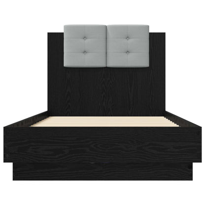 vidaXL Bed Frame with Headboard Black Oak Engineered Wood
