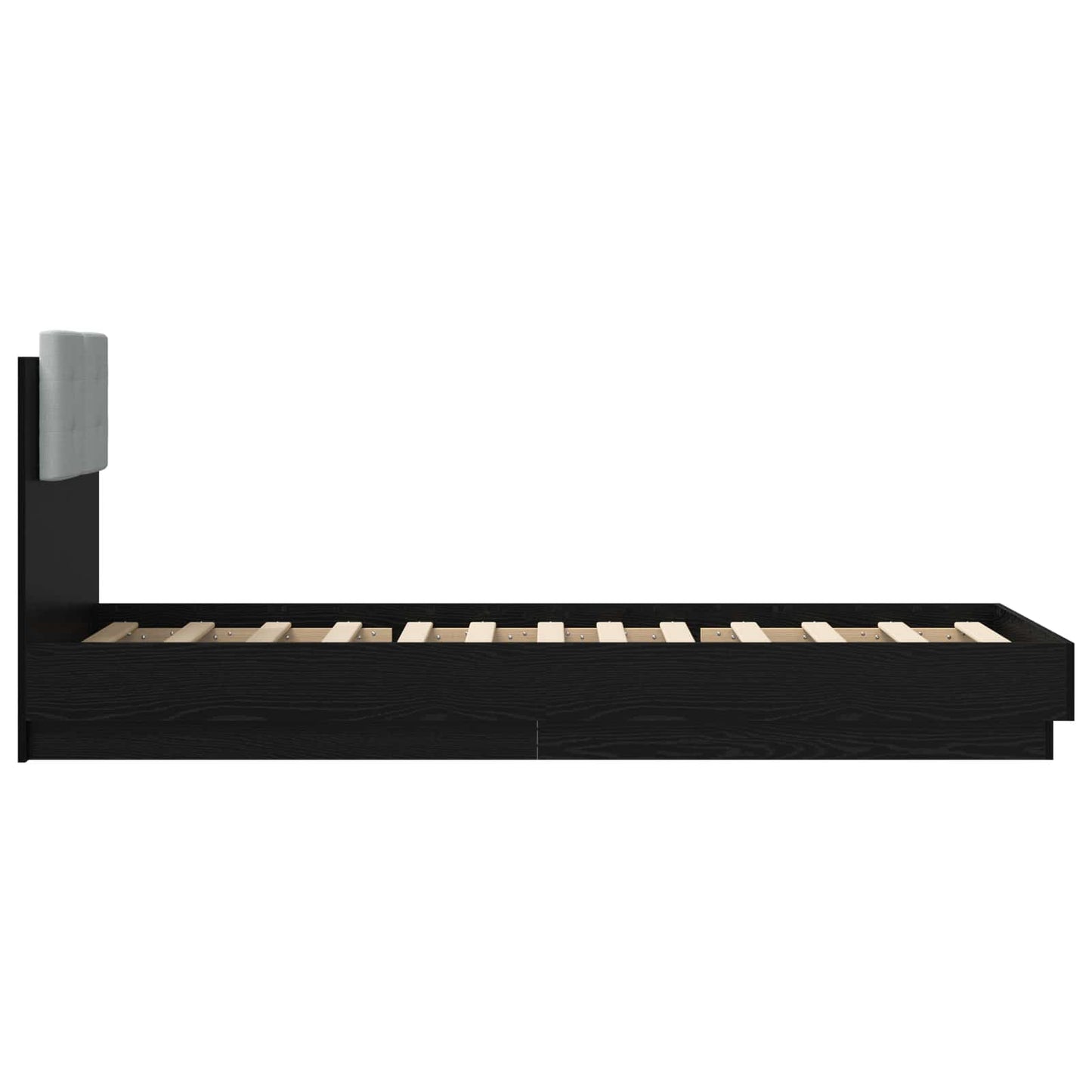 vidaXL Bed Frame with Headboard Black Oak Engineered Wood