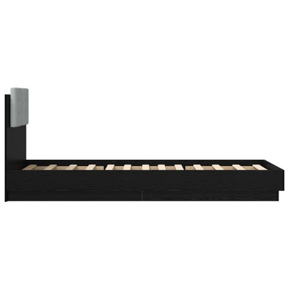 vidaXL Bed Frame with Headboard Black Oak Engineered Wood