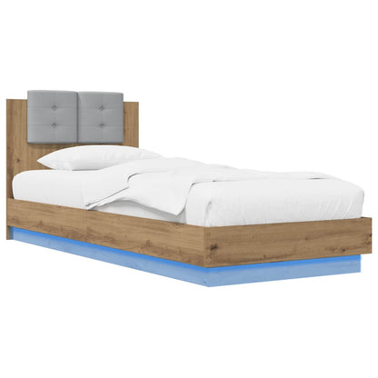 vidaXL Bed Frame with Headboard Artisian Oak Engineered Wood