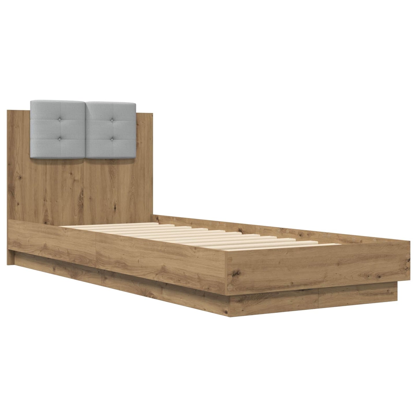 vidaXL Bed Frame with Headboard Artisian Oak Engineered Wood