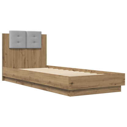 vidaXL Bed Frame with Headboard Artisian Oak Engineered Wood