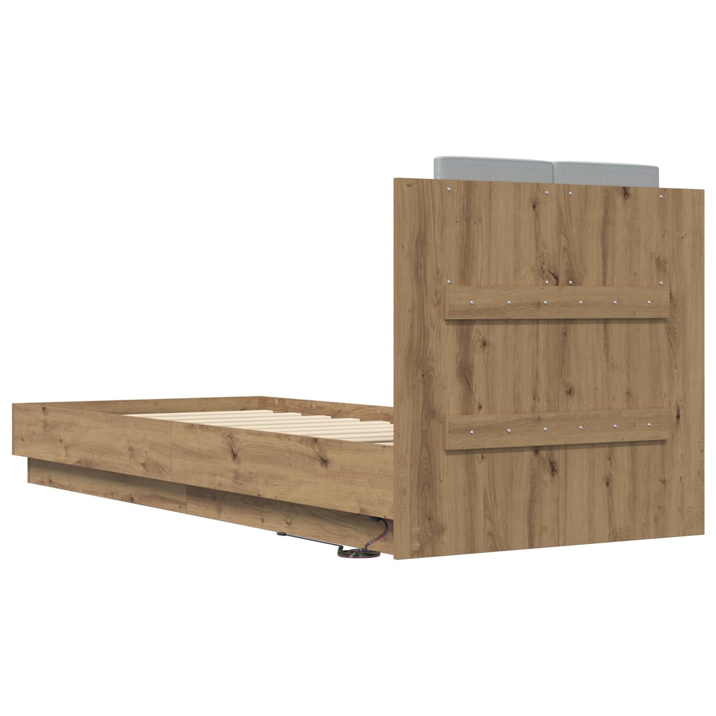 vidaXL Bed Frame with Headboard Artisian Oak Engineered Wood