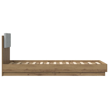 vidaXL Bed Frame with Headboard Artisian Oak Engineered Wood