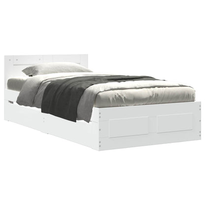 vidaXL Bed Frame with Drawer with Storage 2 pcs White Engineered Wood
