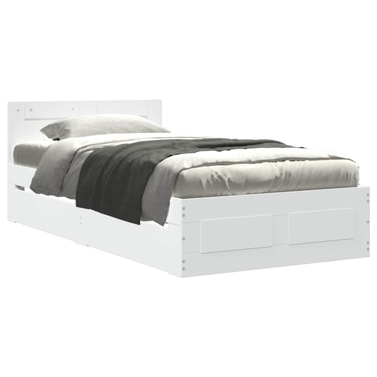 vidaXL Bed Frame with Headboard White 80 x 200 cm Engineered Wood