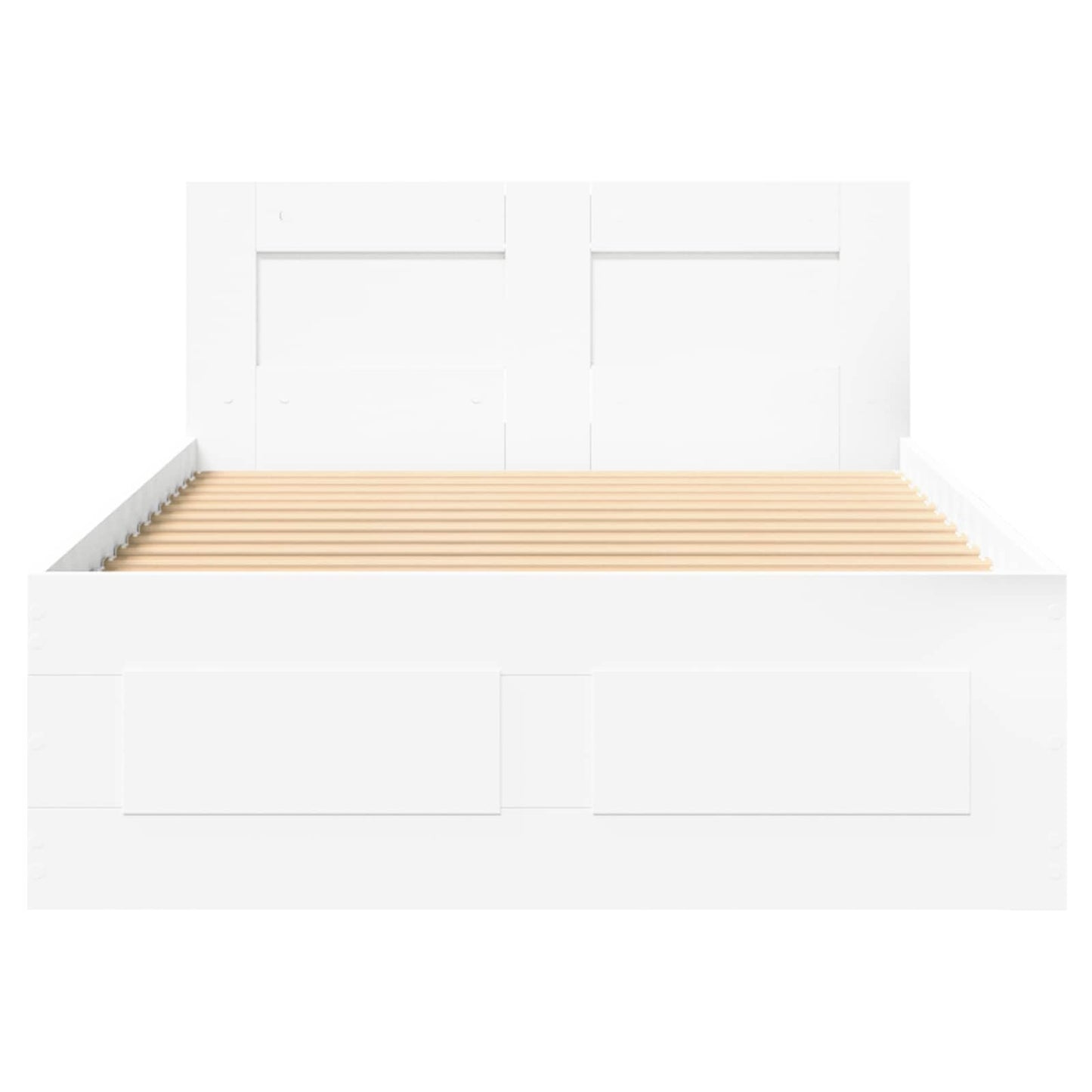 vidaXL Bed Frame with Drawer with Storage 2 pcs White Engineered Wood
