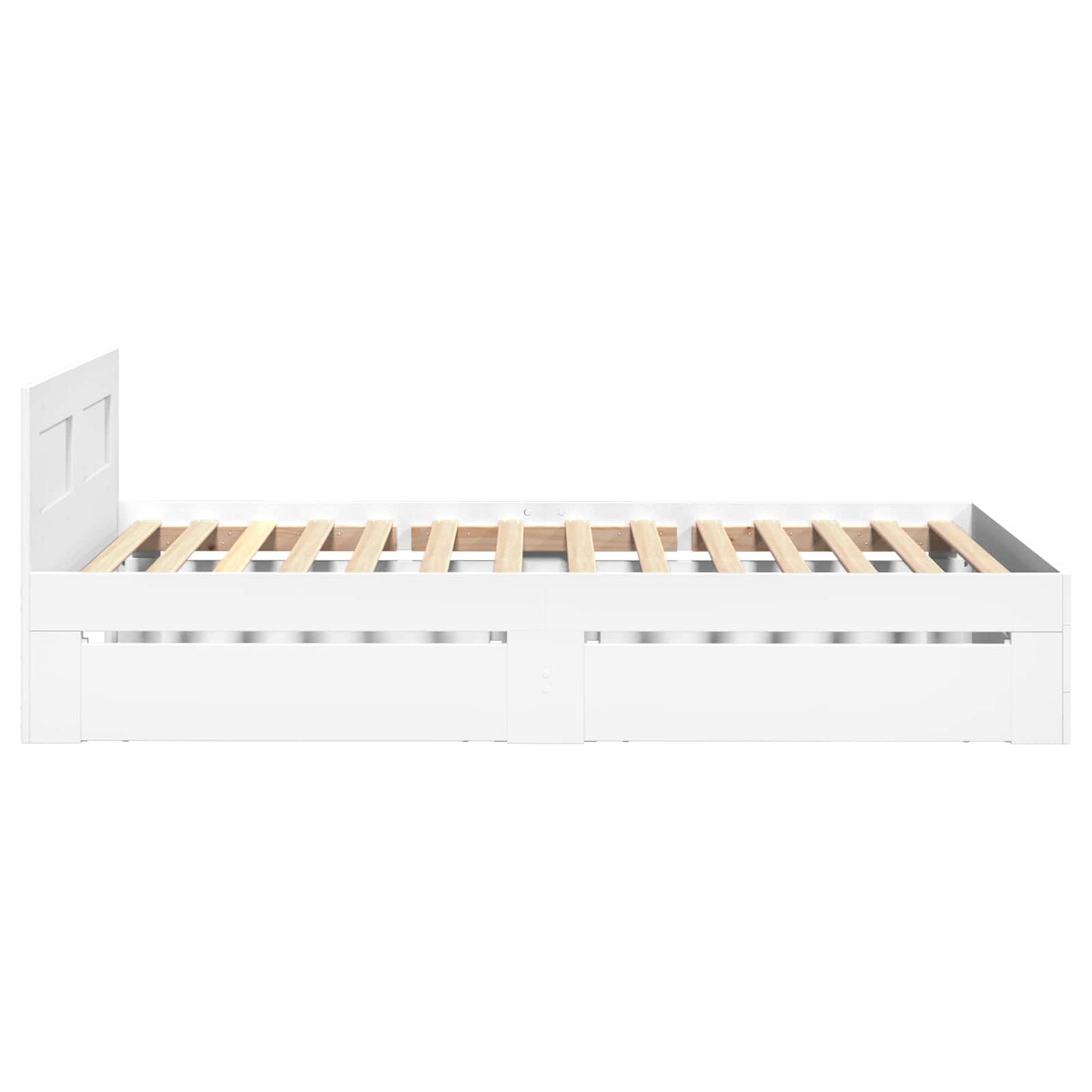 vidaXL Bed Frame with Drawer with Storage 2 pcs White Engineered Wood