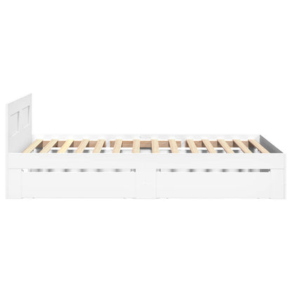vidaXL Bed Frame with Drawer with Storage 2 pcs White Engineered Wood