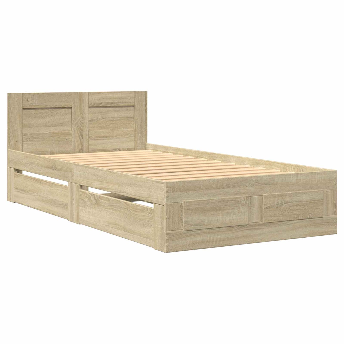 vidaXL Bed Frame with Drawer 2 pcs Sonoma Oak Engineered Wood