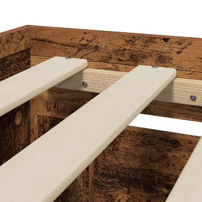 vidaXL Bed Frame with Drawer 2 pcs Old Wood Engineered Wood