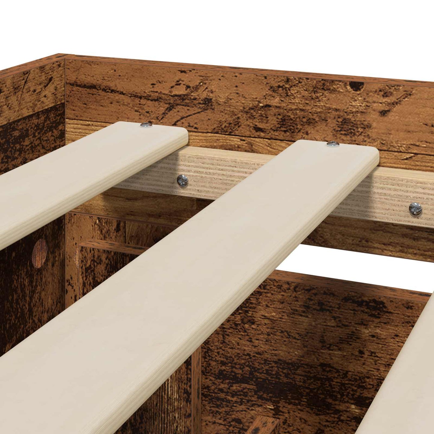 vidaXL Bed Frame with Drawer 2 pcs Old Wood Engineered Wood