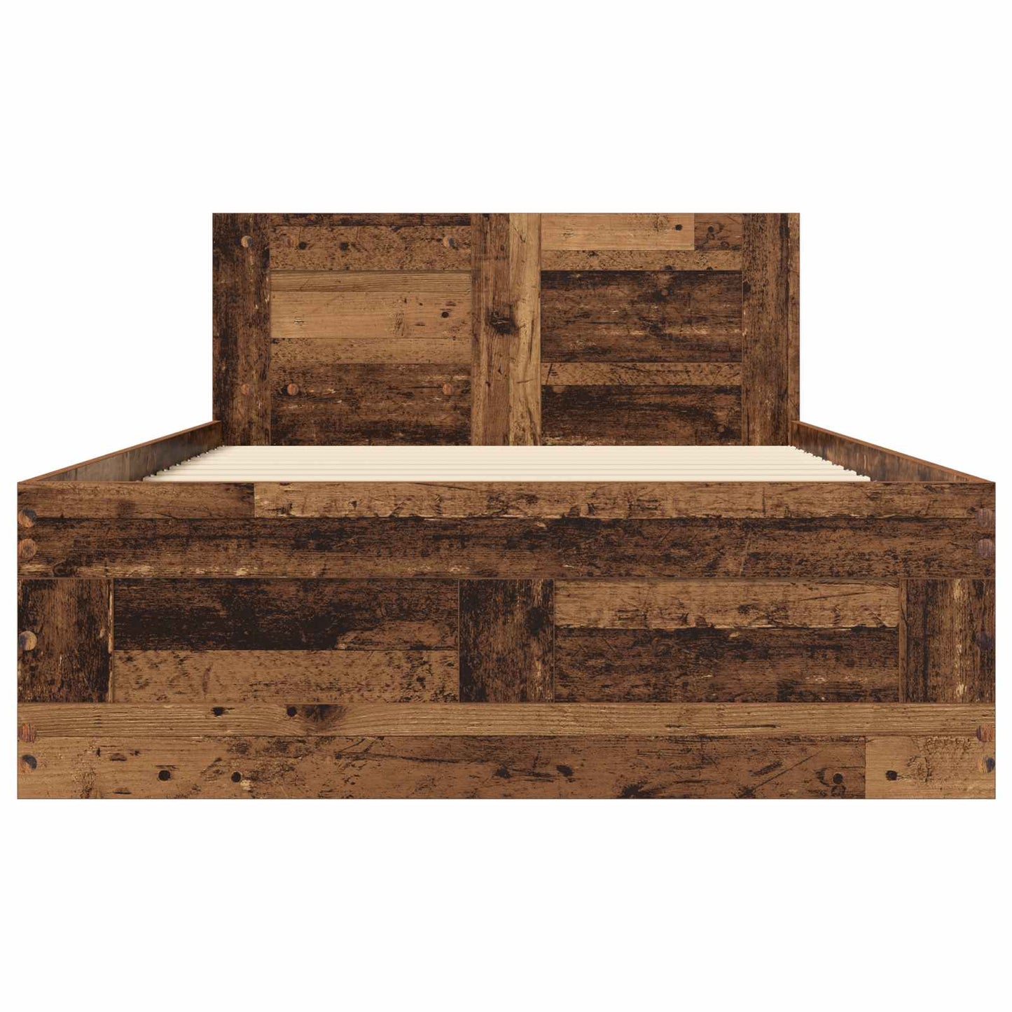 vidaXL Bed Frame with Drawer 2 pcs Old Wood Engineered Wood