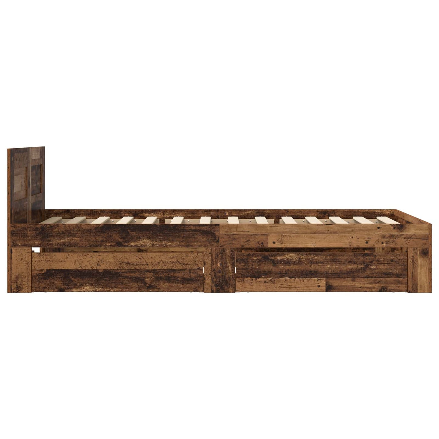 vidaXL Bed Frame with Drawer 2 pcs Old Wood Engineered Wood