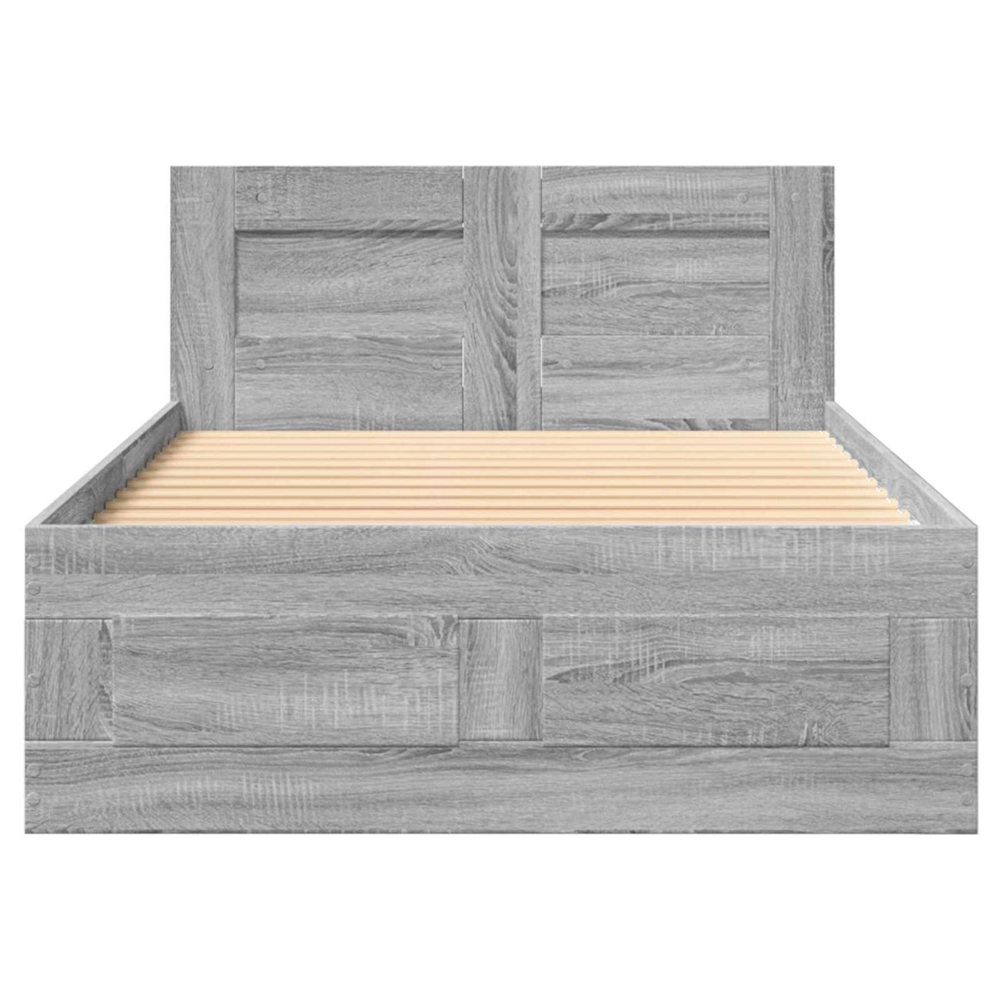 vidaXL Bed Frame with Drawer 2 pcs Grey Sonoma Engineered Wood