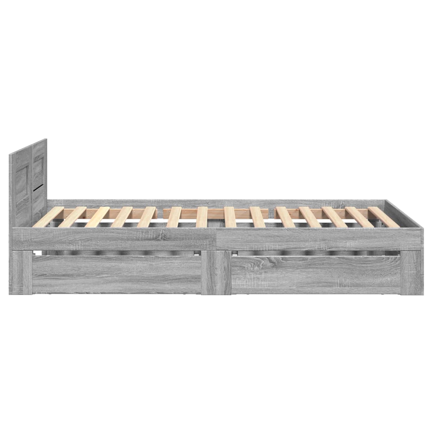 vidaXL Bed Frame with Drawer 2 pcs Grey Sonoma Engineered Wood