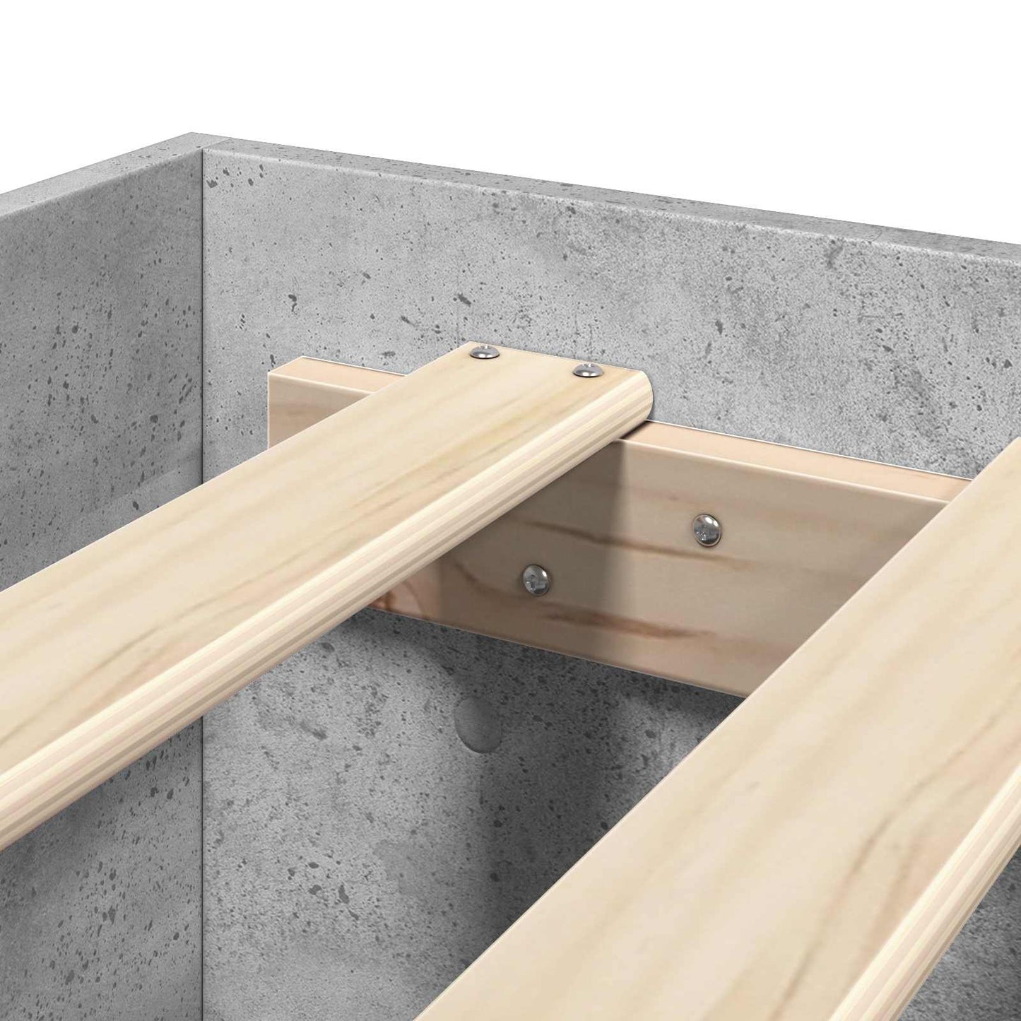 vidaXL Bed Frame with Drawer 2 pcs Concrete Grey Engineered Wood