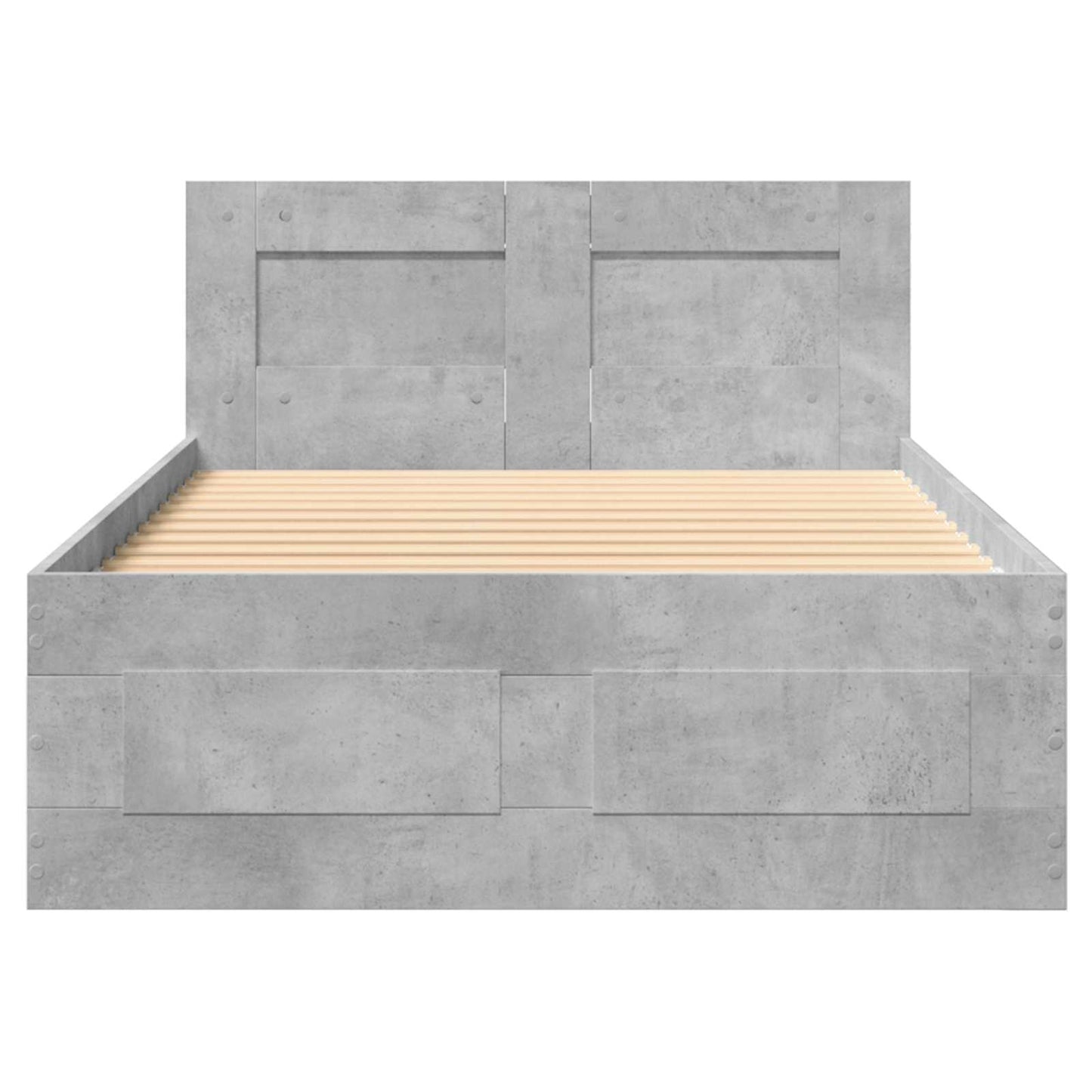 vidaXL Bed Frame with Drawer 2 pcs Concrete Grey Engineered Wood