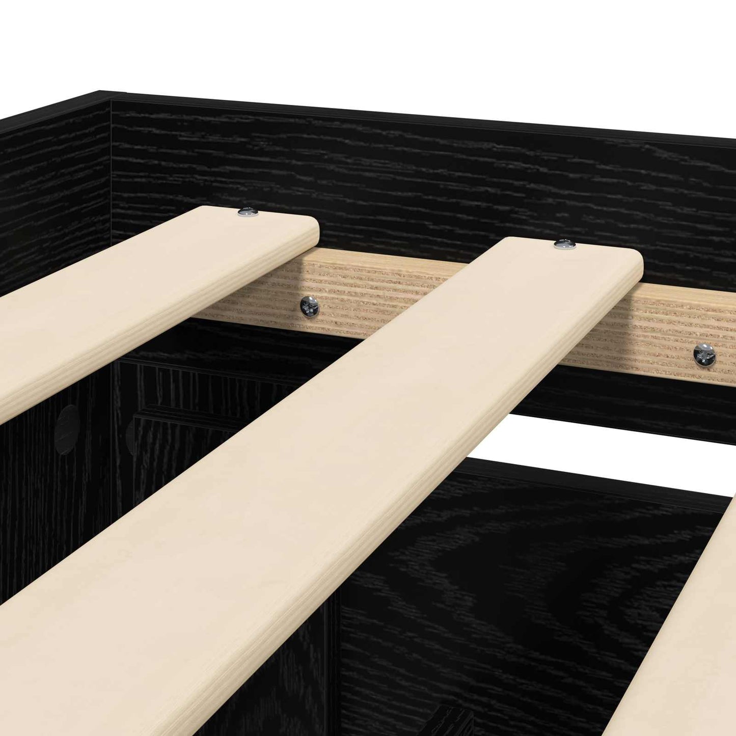 vidaXL Bed Frame with Drawer 2 pcs Black Oak Engineered Wood