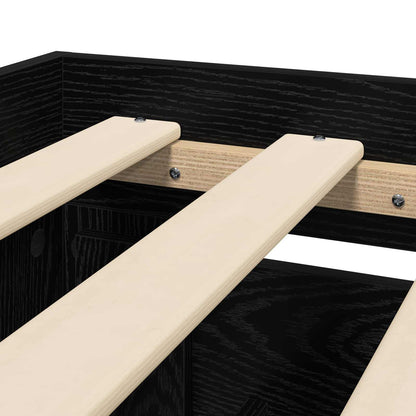 vidaXL Bed Frame with Drawer 2 pcs Black Oak Engineered Wood