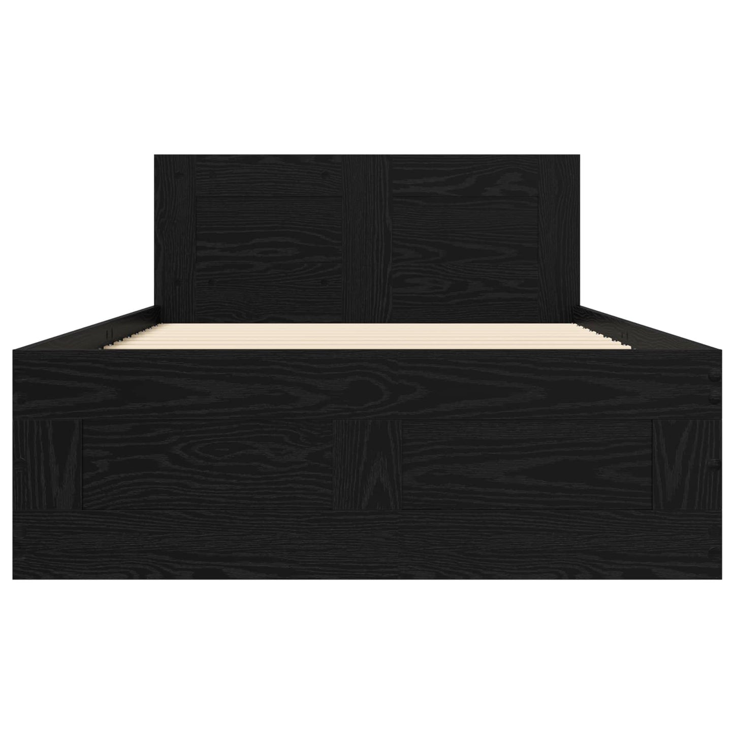 vidaXL Bed Frame with Drawer 2 pcs Black Oak Engineered Wood