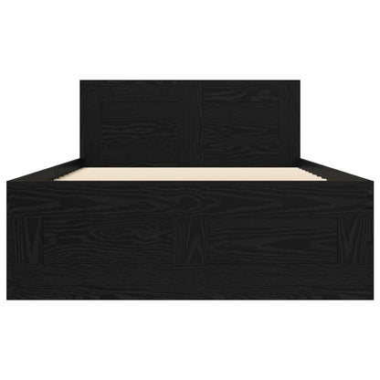 vidaXL Bed Frame with Drawer 2 pcs Black Oak Engineered Wood