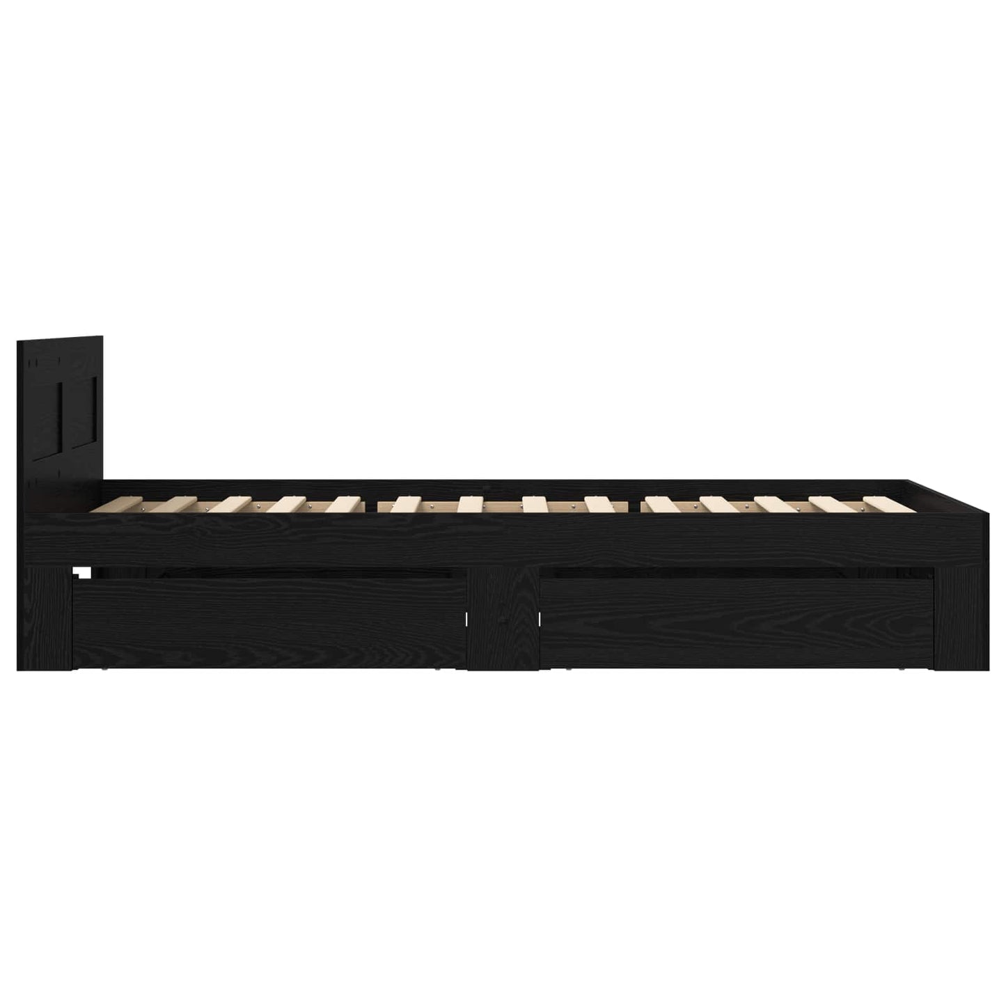 vidaXL Bed Frame with Drawer 2 pcs Black Oak Engineered Wood