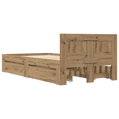 vidaXL Bed Frame with Drawer 2 pcs Artisian Oak Engineered Wood