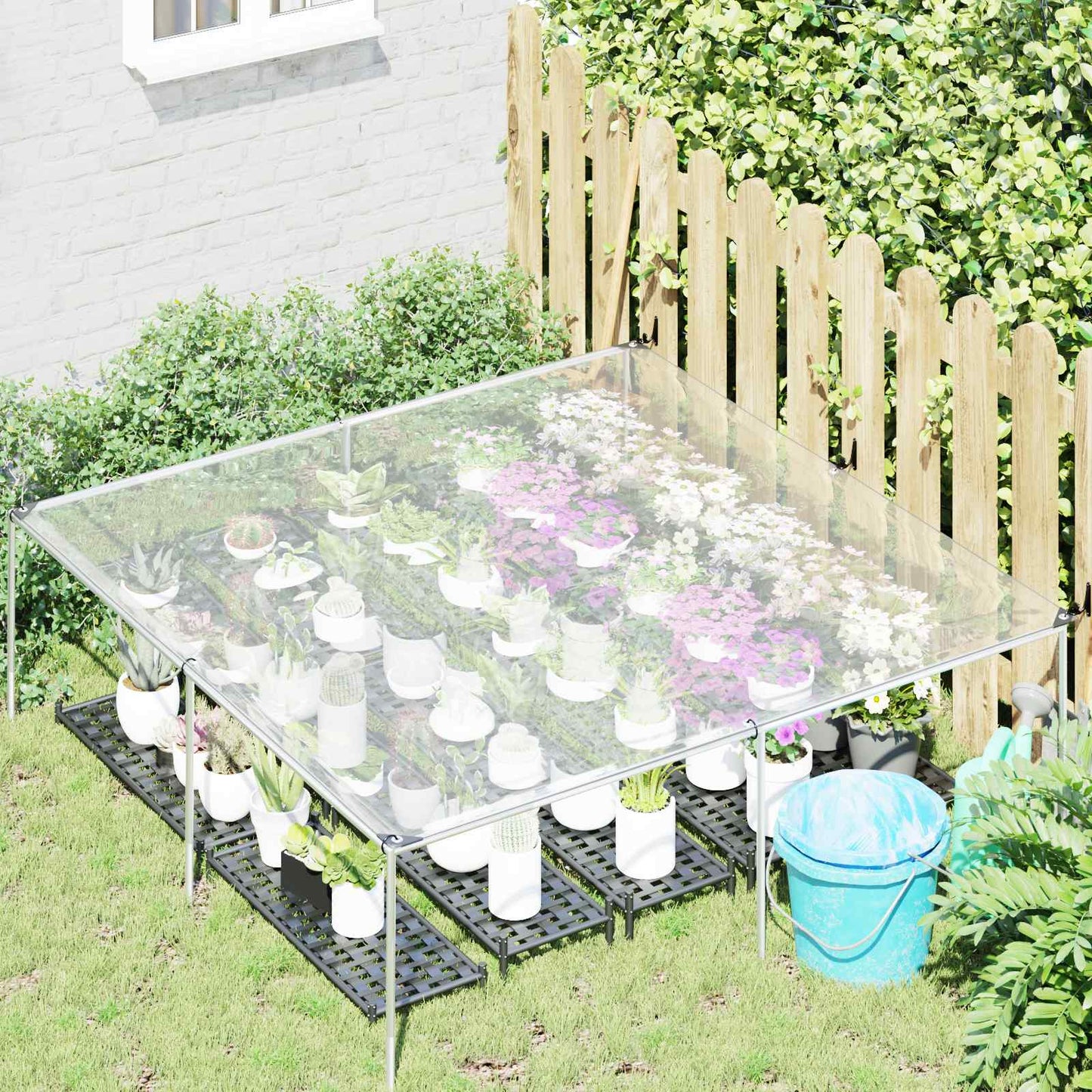 vidaXL Plant Cover Transparent 2 x 2 m PE