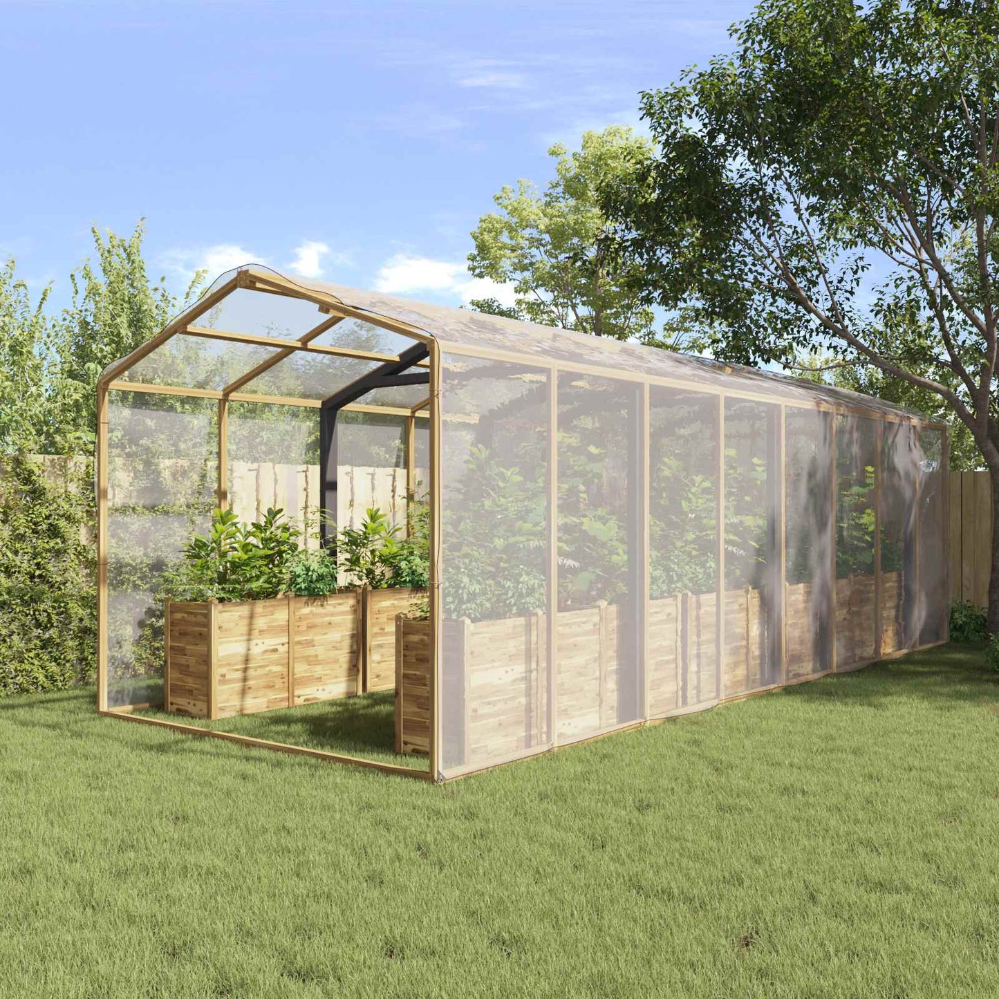 vidaXL Plant Cover Transparent 6 x 10 m PE