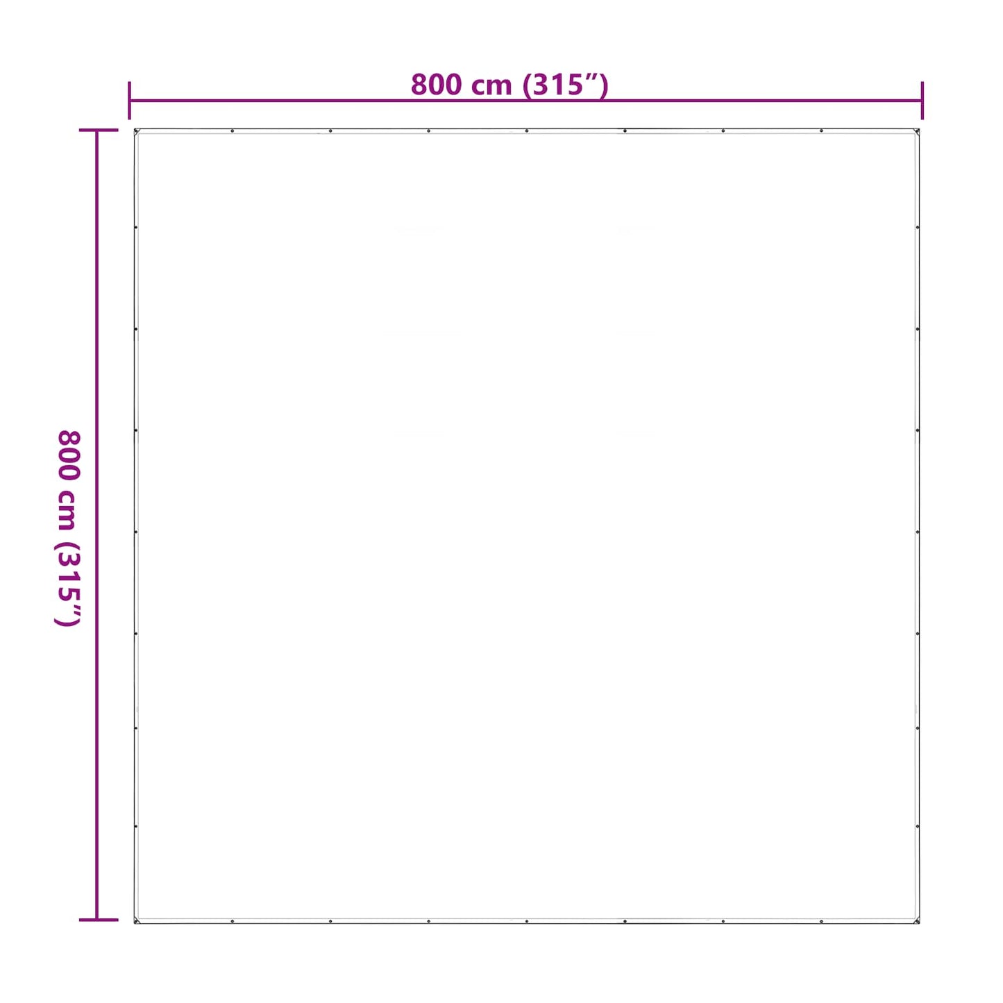 vidaXL Plant Cover Transparent 8 x 8 m PE