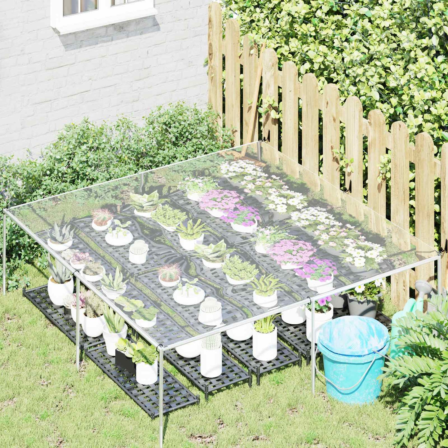 vidaXL Plant Cover Transparent 2 x 2 m PVC