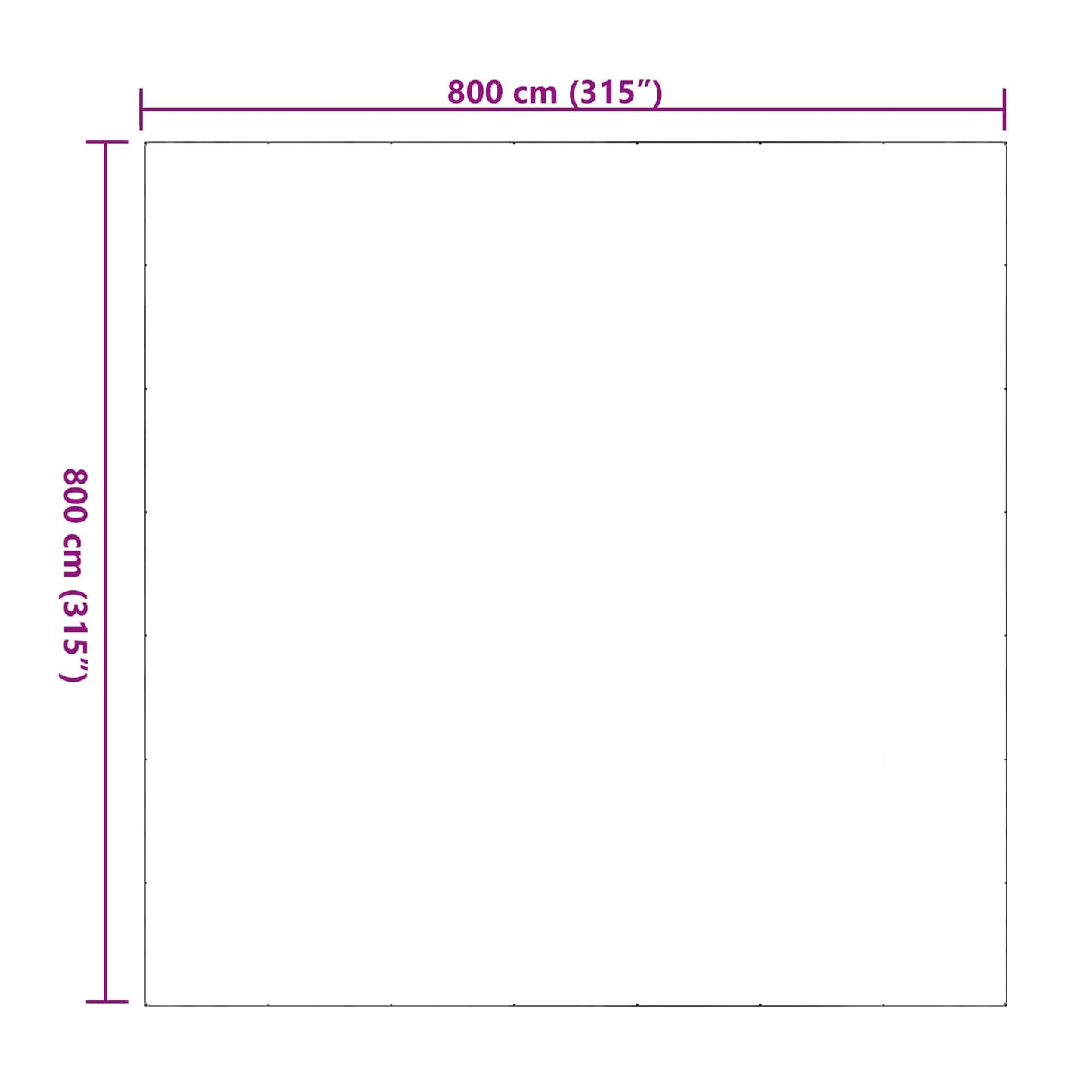 vidaXL Plant Cover Transparent 8 x 8 m PVC