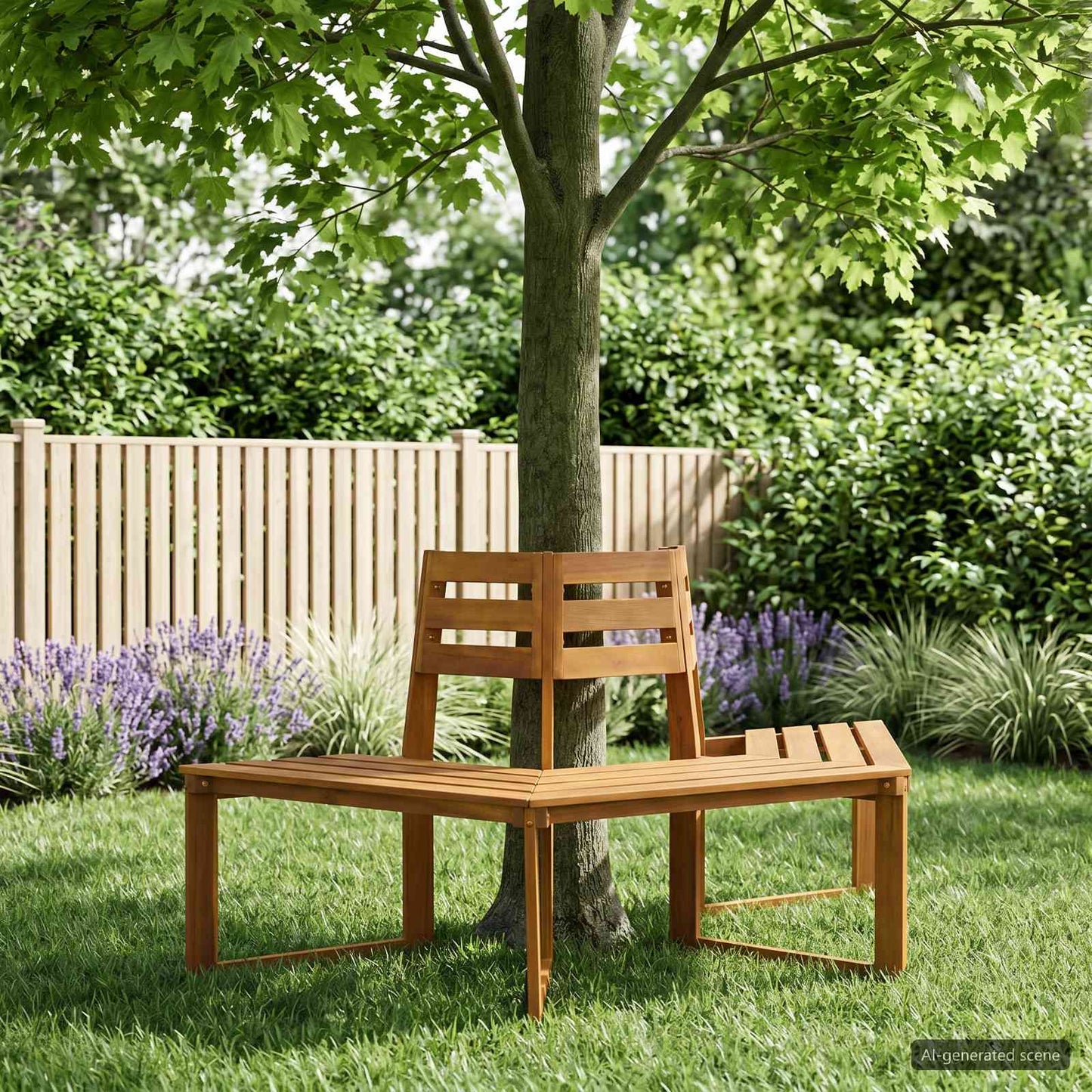 vidaXL Tree Bench 160 x 70 x 86 cm Solid Acacia Wood Natural