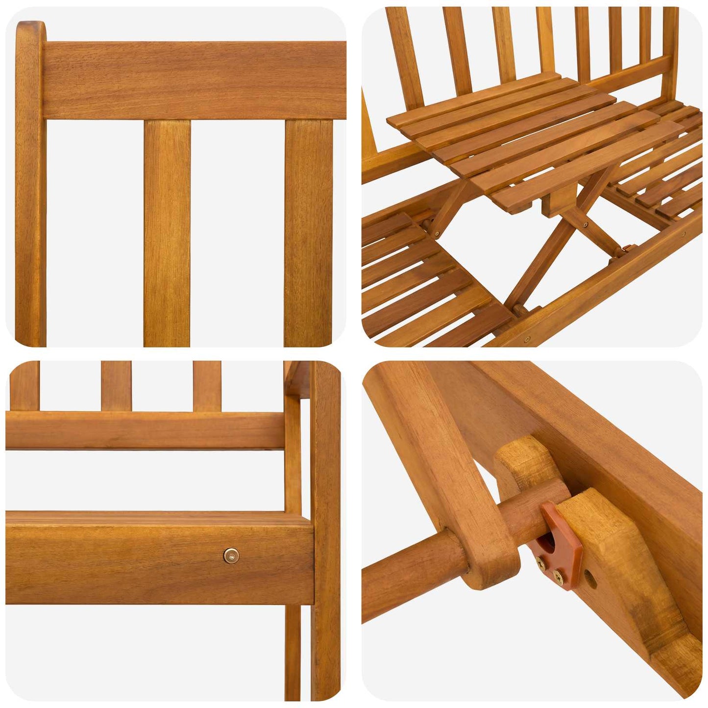 vidaXL Garden bench 158 x 55 x 89 cm Solid Acacia Wood Natural