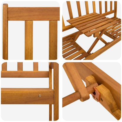 vidaXL Garden bench 158 x 55 x 89 cm Solid Acacia Wood Natural