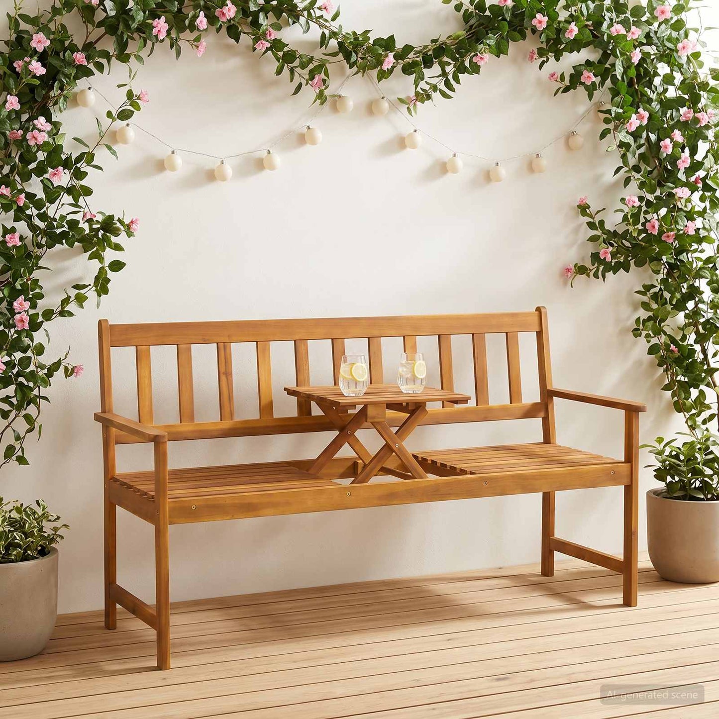 vidaXL Garden bench 158 x 55 x 89 cm Solid Acacia Wood Natural