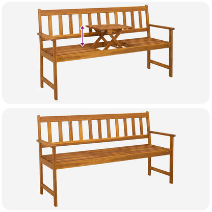 vidaXL Garden bench 158 x 55 x 89 cm Solid Acacia Wood Natural