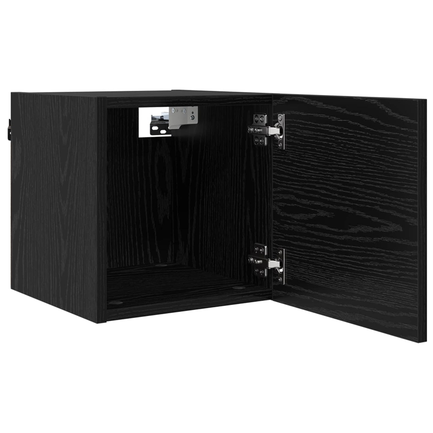 vidaXL Wall Mounted TV Cabinet 4 pcs Black Oak Engineered Wood