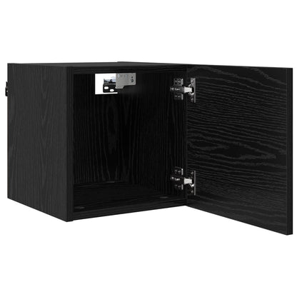 vidaXL Wall Mounted TV Cabinet 4 pcs Black Oak Engineered Wood