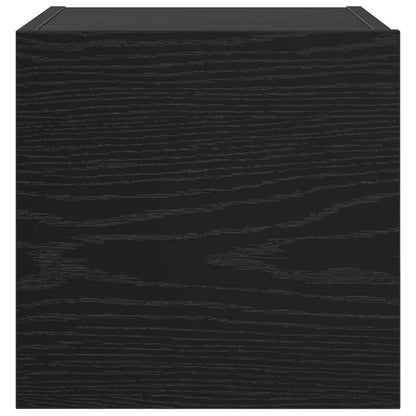 vidaXL Wall Mounted TV Cabinet 4 pcs Black Oak Engineered Wood