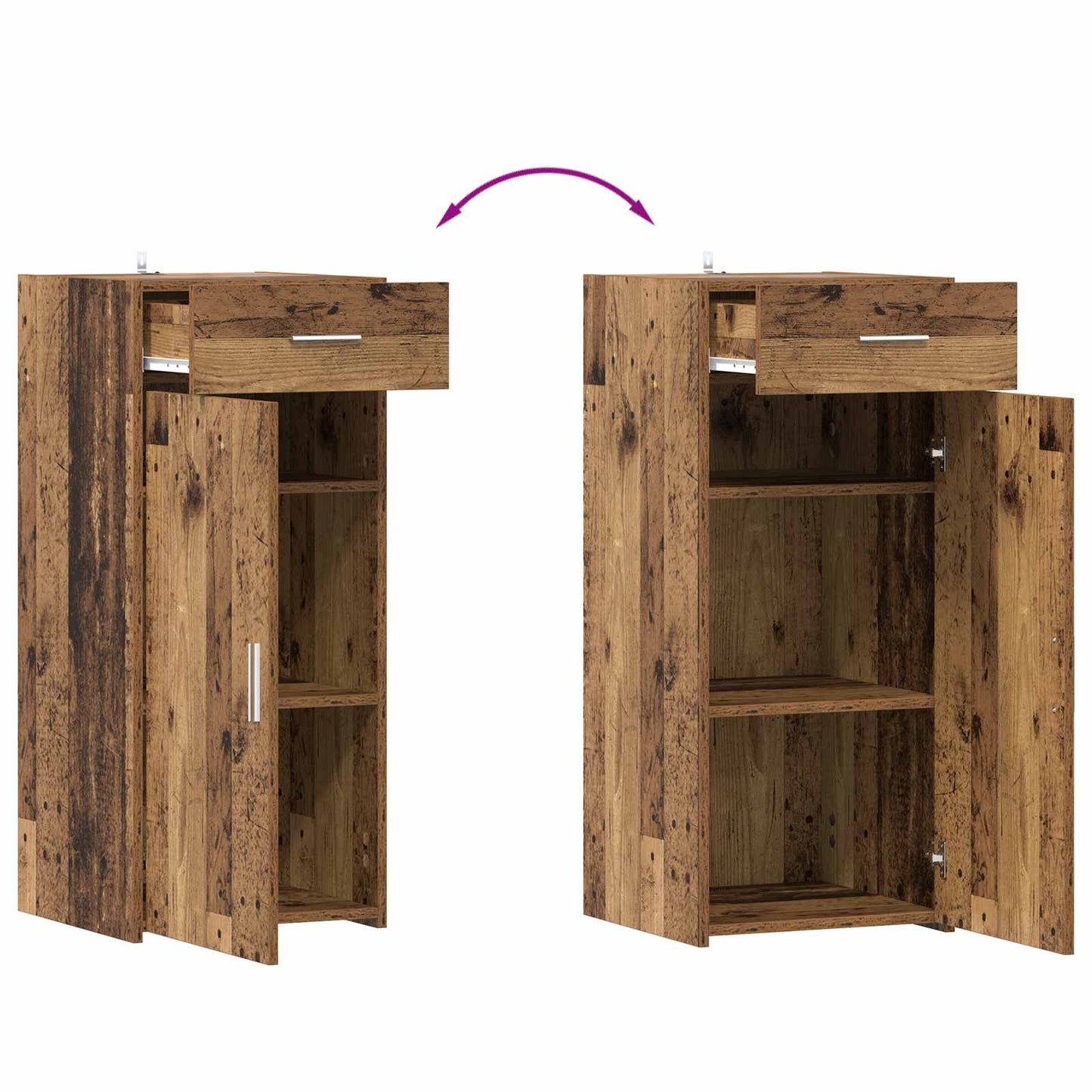 vidaXL Storage Cabinet Old Wood 40 x 42.5 x 93 cm Engineered Wood