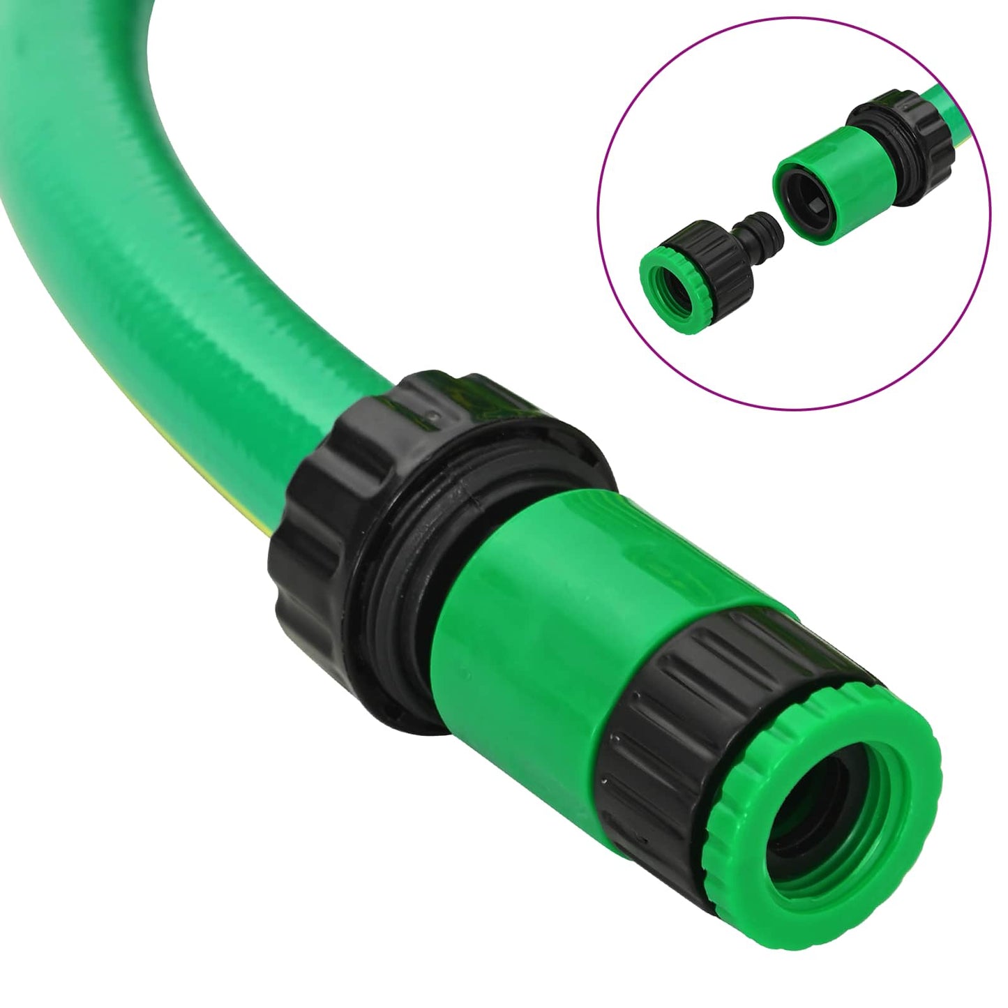 vidaXL Garden Hose 5-Ply Green and Yellow 3 / 4'' 50 m PVC