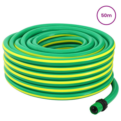 vidaXL Garden Hose 5-Ply Green and Yellow 3 / 4'' 50 m PVC