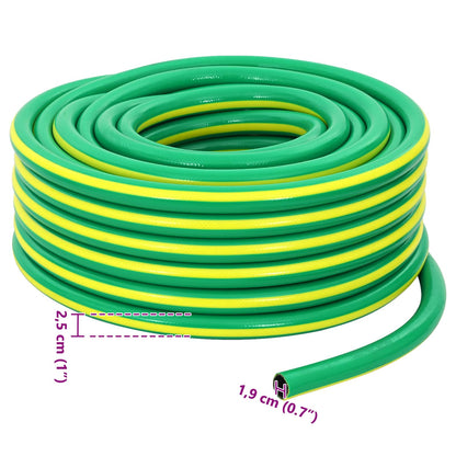 vidaXL Garden Hose 5-Ply Green and Yellow 3 / 4'' 100 m PVC