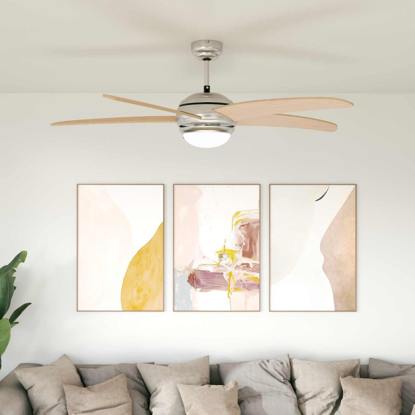 vidaXL Ceiling Fan with Light Ø 130 cm Sonoma