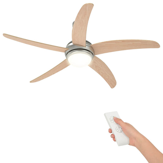 vidaXL Ceiling Fan with Light and Remote Control Ø 130 cm Sonoma