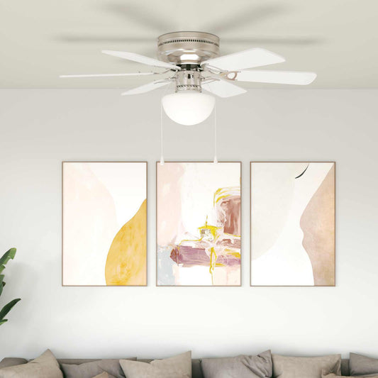 vidaXL Ceiling Fan with Light Ø 82 cm White