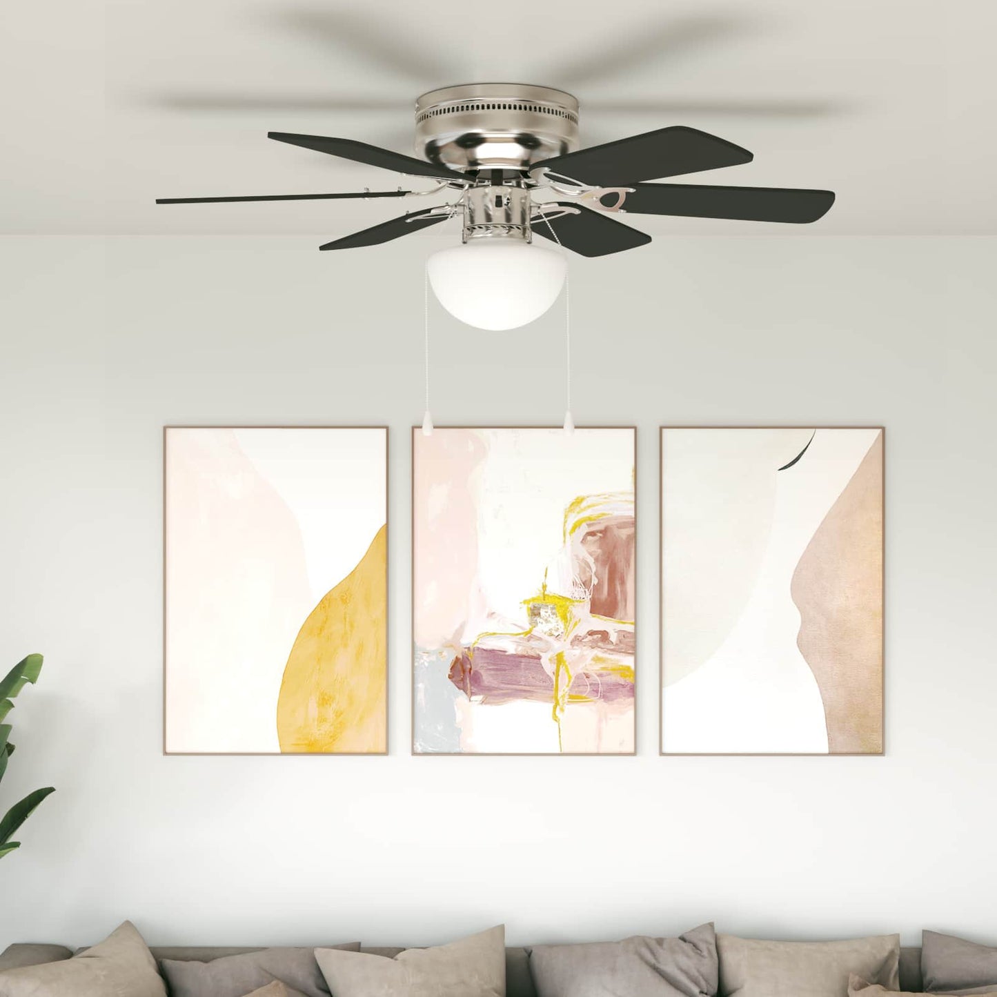 vidaXL Ceiling Fan with Light Ø 82 cm Black