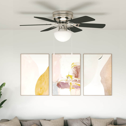 vidaXL Ceiling Fan with Light Ø 82 cm Black